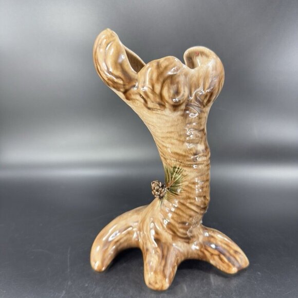 Vintage Keystone Ceramic Tree Trunk Vase Made in USA Ceramic Vessel Marked Vtg - Picture 9 of 12